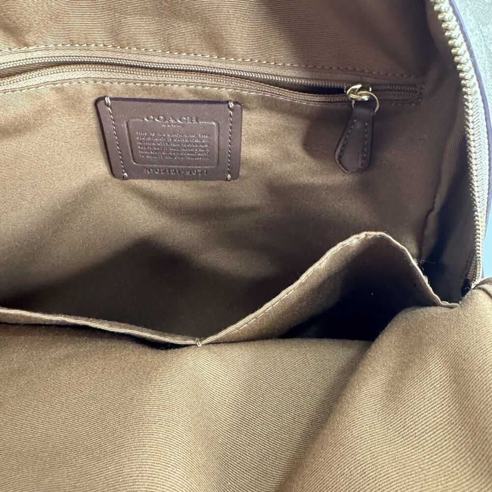 Coach Backpack Court Khaki Pink Saddle Signature Coated Canvas Leather EXC - Picture 7 of 13
